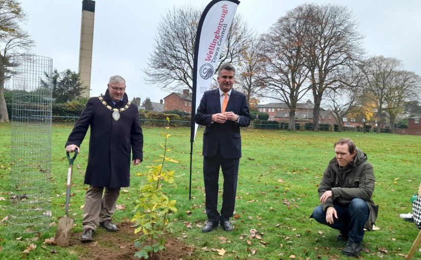 PLANTING TREES for the King and in remembrance of the Queen in Castlefields Park.